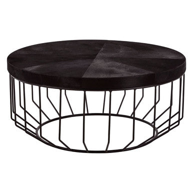 Kensington Townhouse Hair On Hide Top Round Coffee Table - Image 2