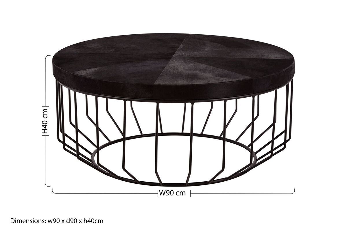 Kensington Townhouse Hair On Hide Top Round Coffee Table