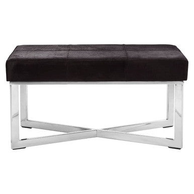 Kensington Townhouse Black Hair On Leather Leather Bench - Image 2