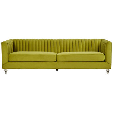Green sofa on a white background