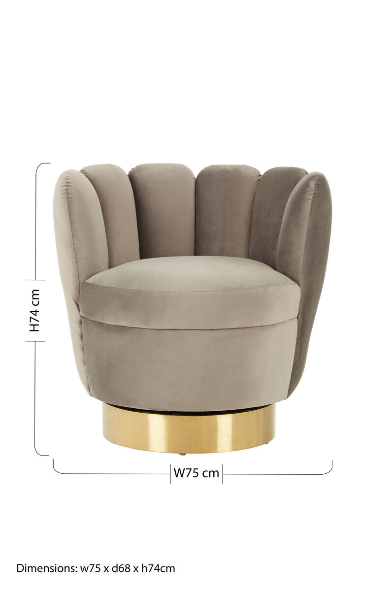 Beauly Grey Velvet Accent Chair