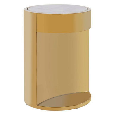 Carlox Gold and Marble Effect Round Side Table - Image 2