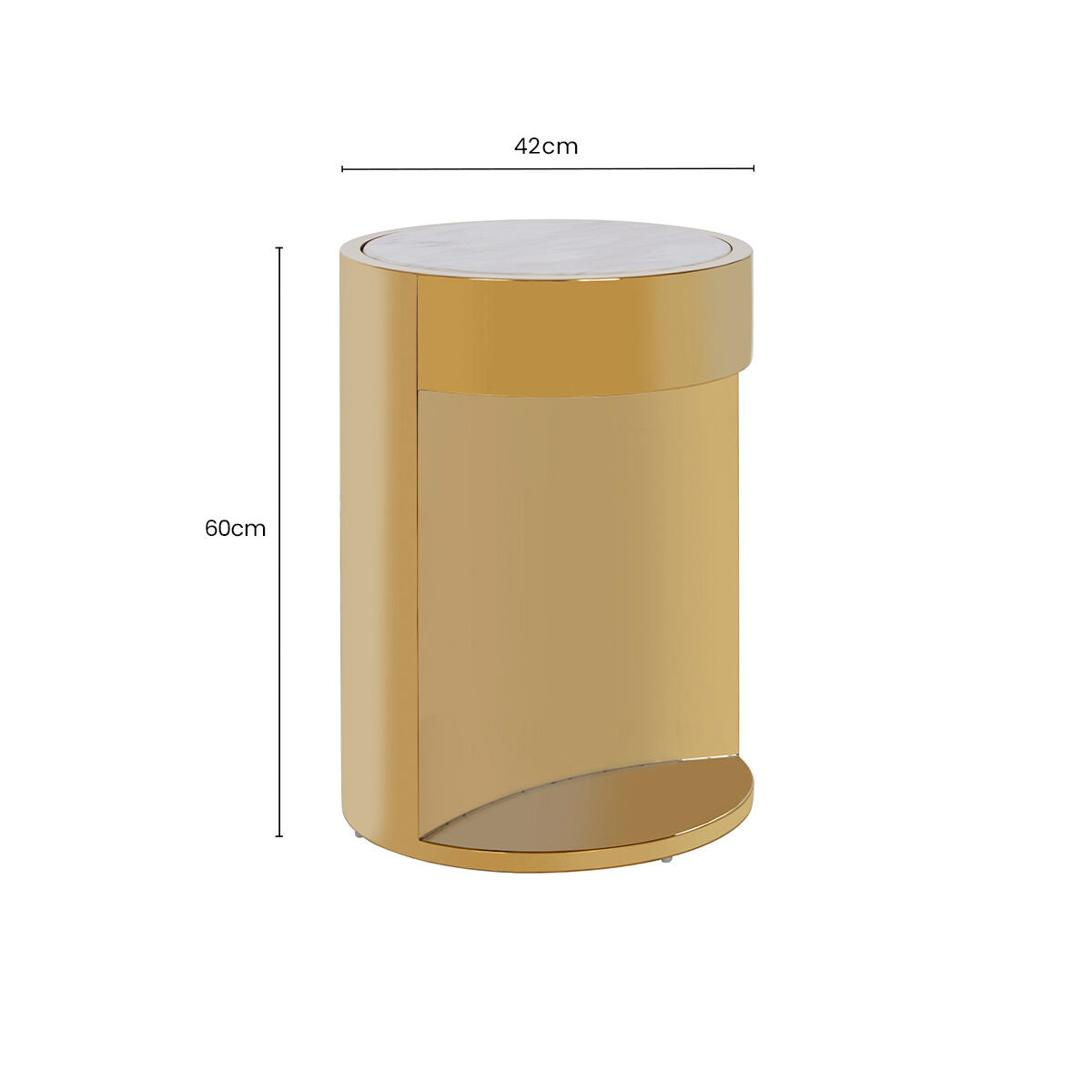 Carlox Gold and Marble Effect Round Side Table - Image 9
