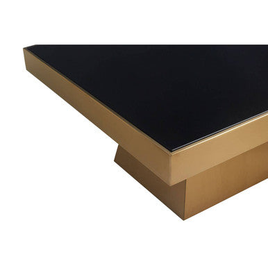 Carlox Square Gold Finish Coffee Table - Image 6