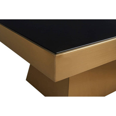 Carlox Square Gold Finish Coffee Table - Image 7