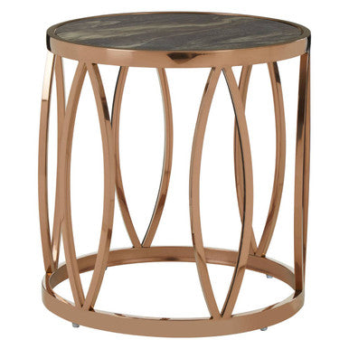 Tula Round Side Table With Leaf Base - Image 1