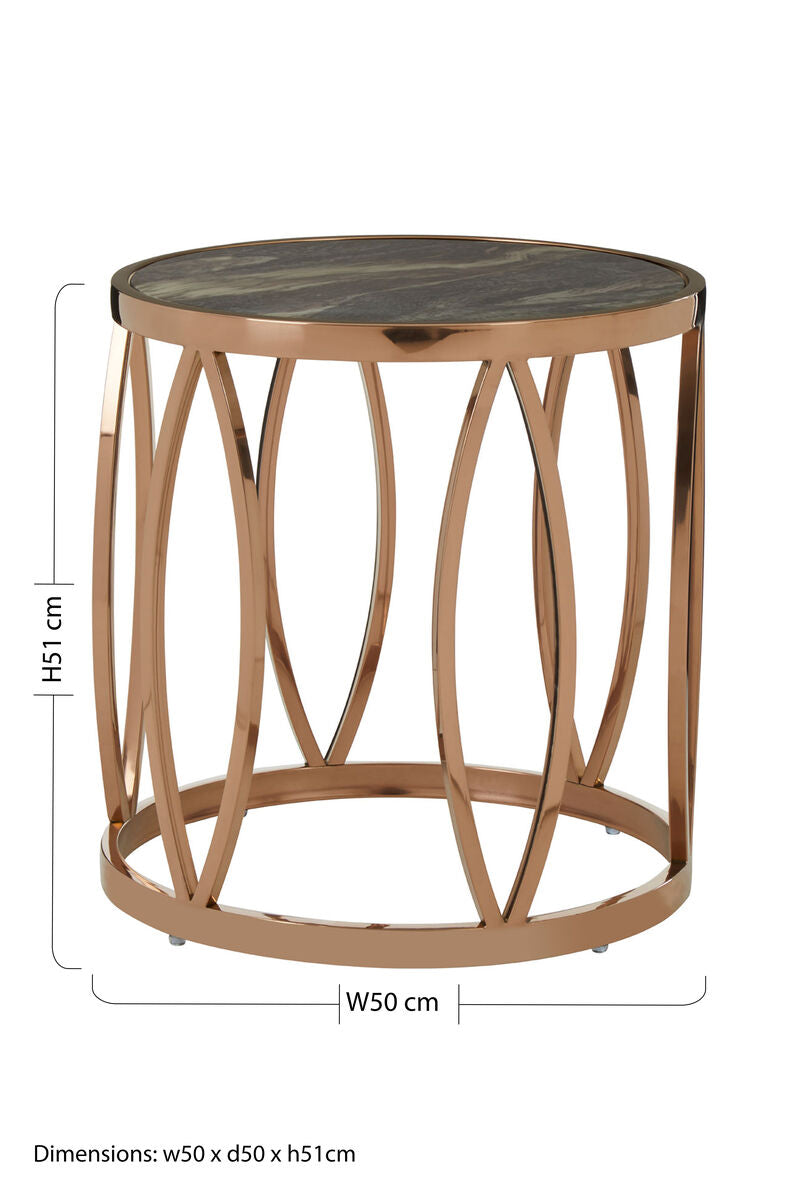 Tula Round Side Table With Leaf Base - Image 2
