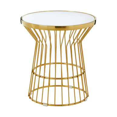 Tula Gold Finish Corset Base Side Table - Image 2