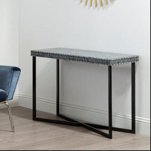 Bria Shell Inlay Console Table - Image 1