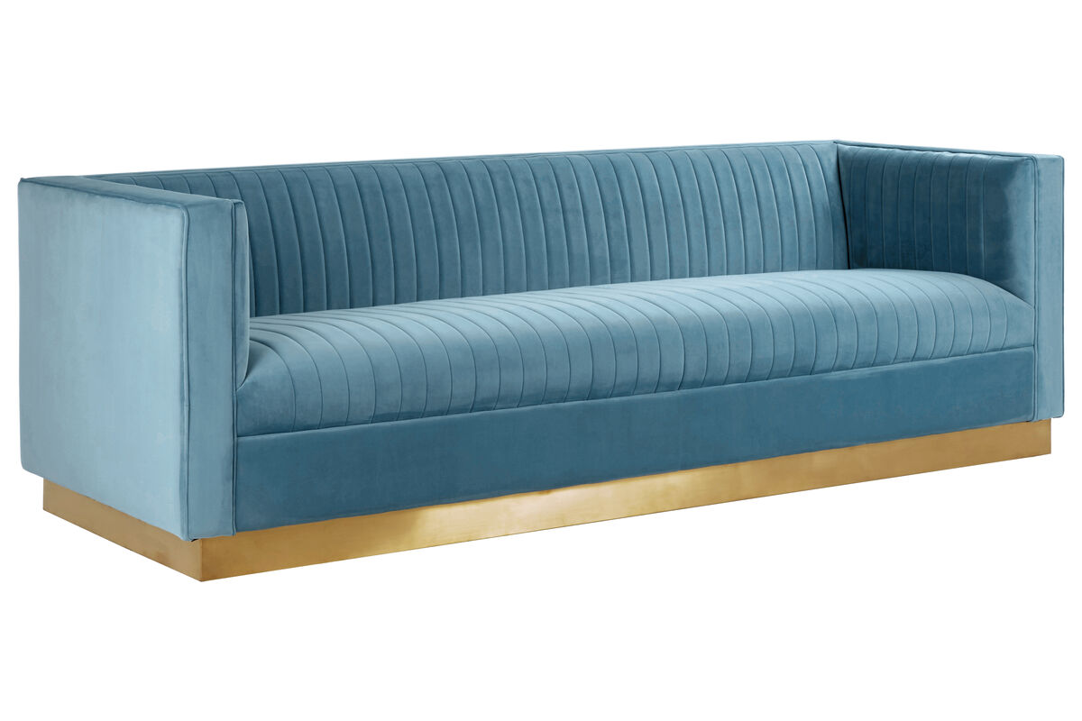 3 Seater Light Blue Sofa, Opal