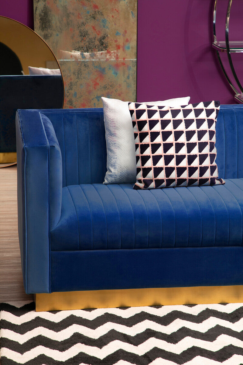 3 Seater Deep Blue Sofa, Opal - Image 9
