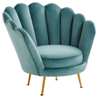 Ovala Blue Scalloped Chair