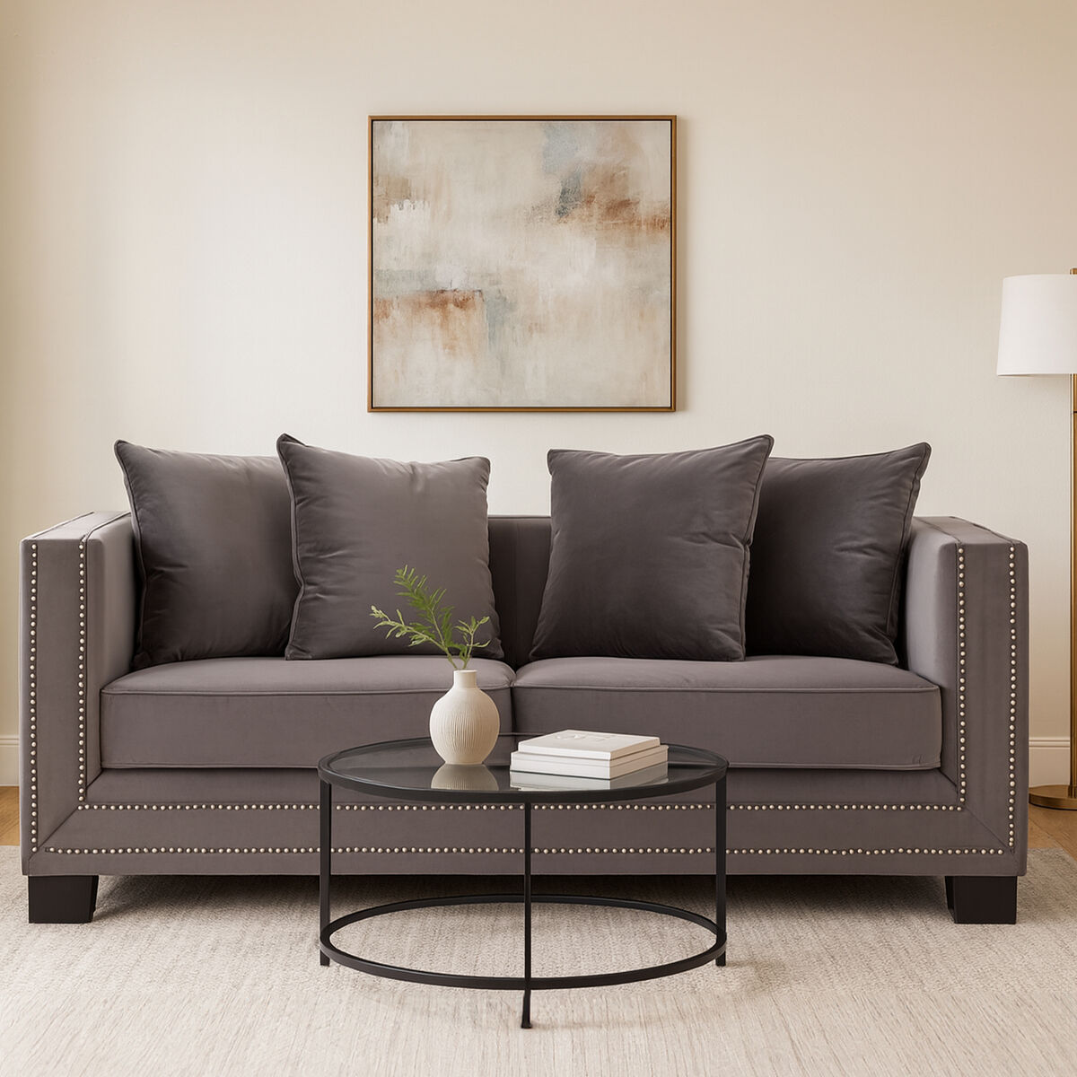 2 Seater Viola Brown Sofa, Sofia - Image 1