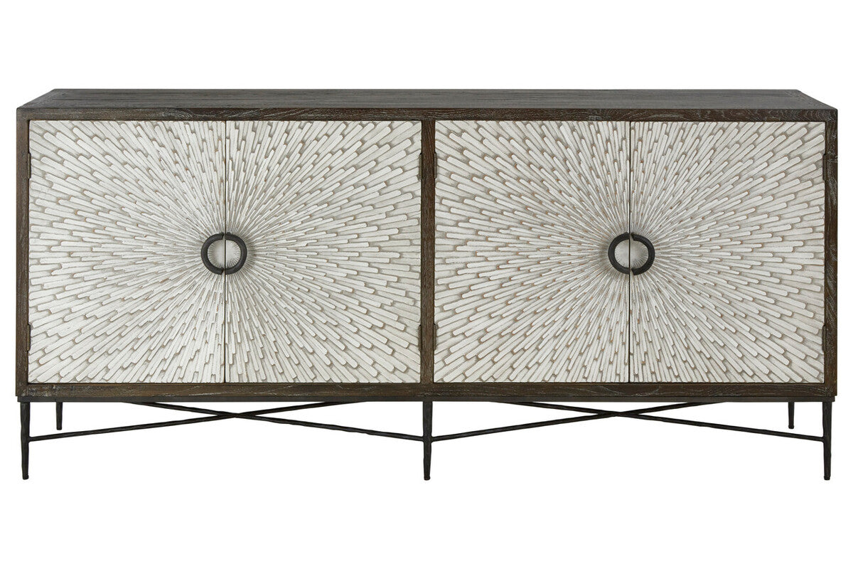 Milan 4 Door Recycled Elm Wood Sideboard