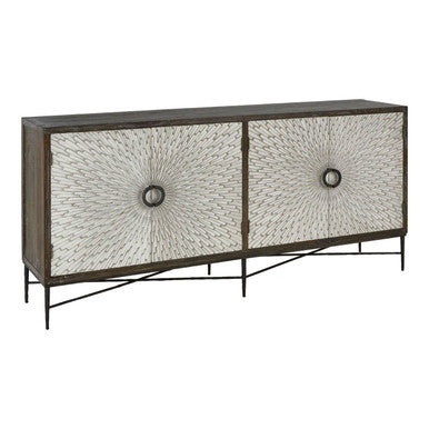Milan 4 Door Recycled Elm Wood Sideboard - Image 3