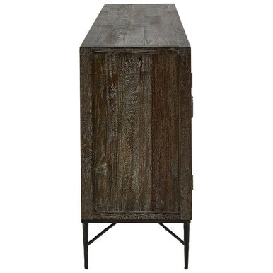 Milan 4 Door Recycled Elm Wood Sideboard - Image 5