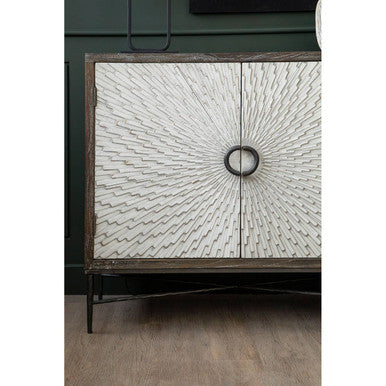 Milan 4 Door Recycled Elm Wood Sideboard - Image 4