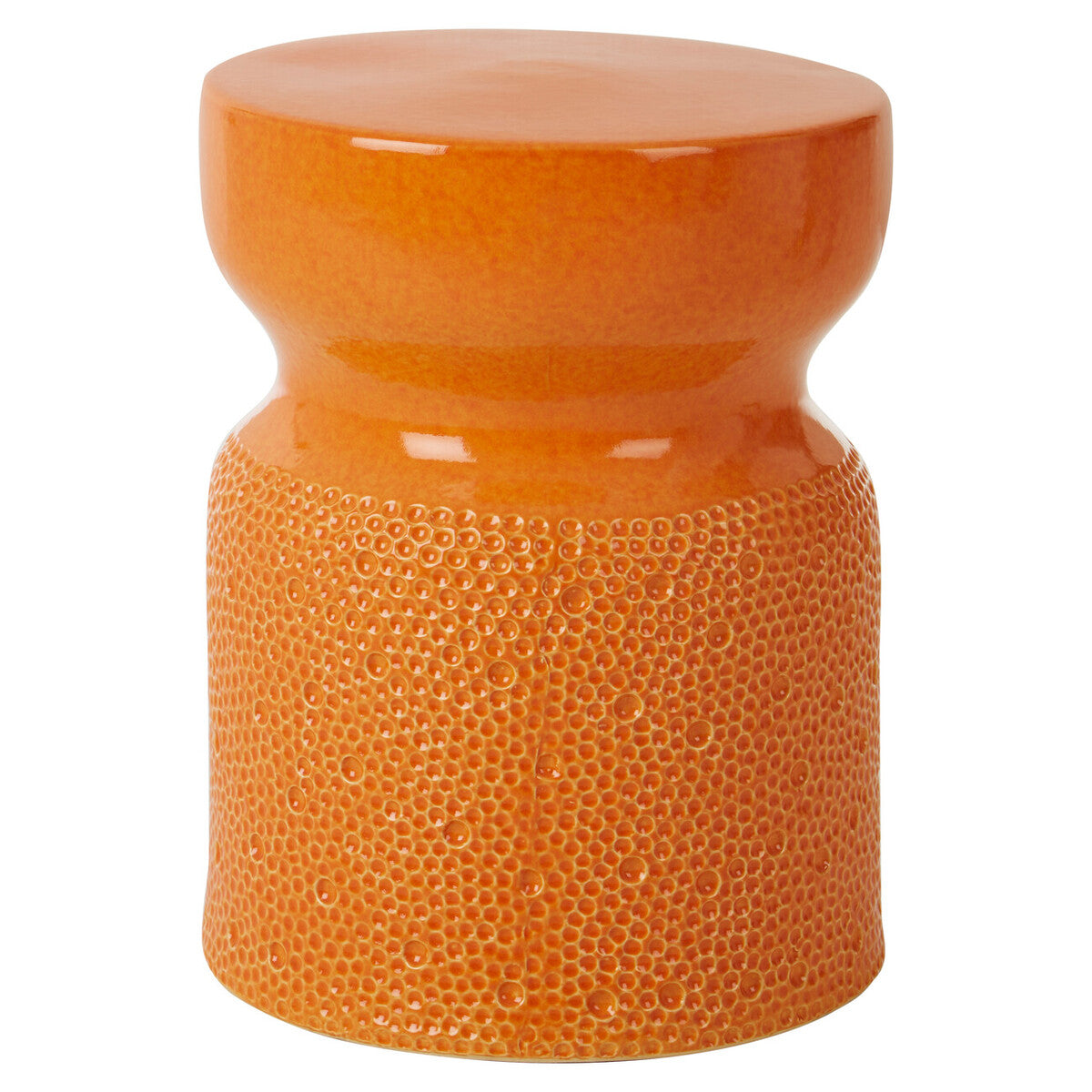 Sorrell Orange Ceramic Table And Stool