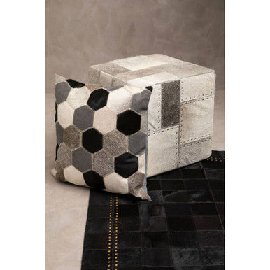 Safira Grey Pouffe - Image 1