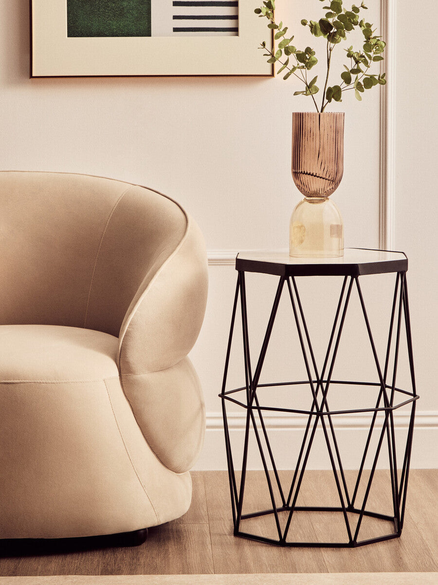 Shalimar Octagonal Black Finish Side Table