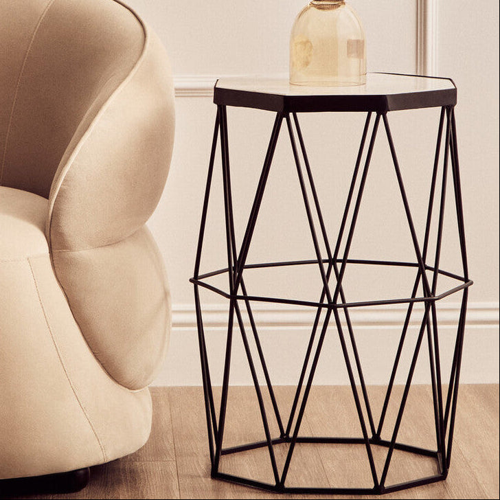 Shalimar Octagonal Black Finish Side Table - Image 1