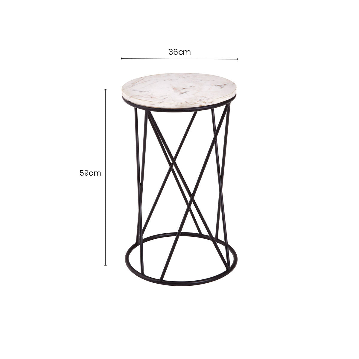 Shalimar Cross Design Round Side Table