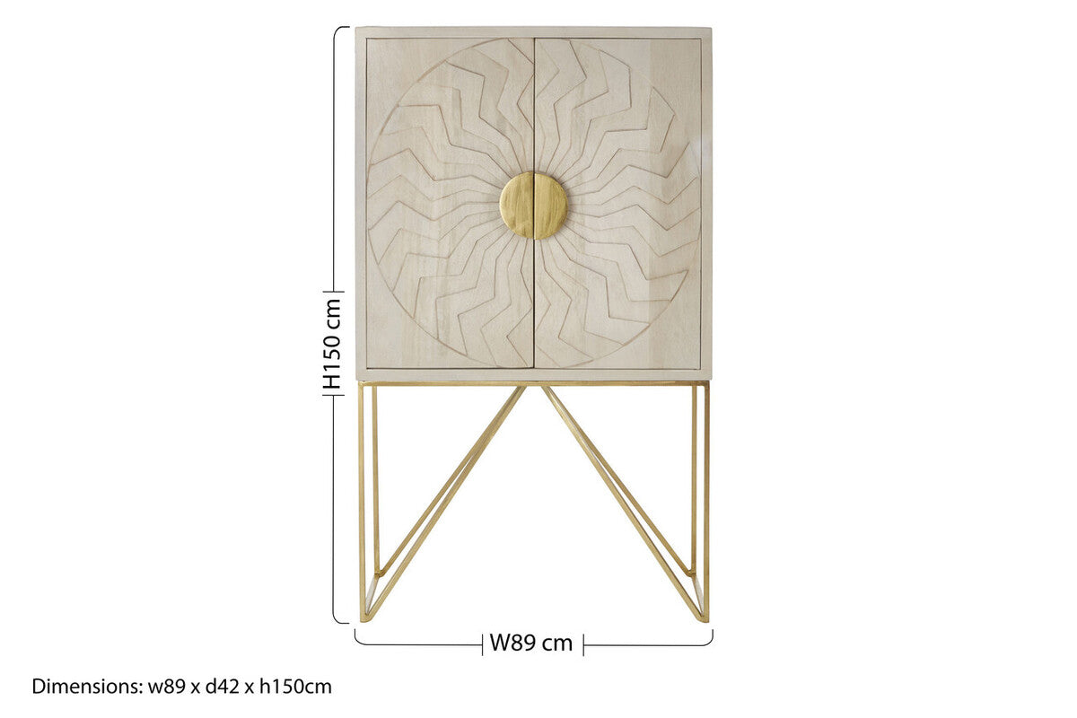 Sadras White Wash Mango Wood Cabinet