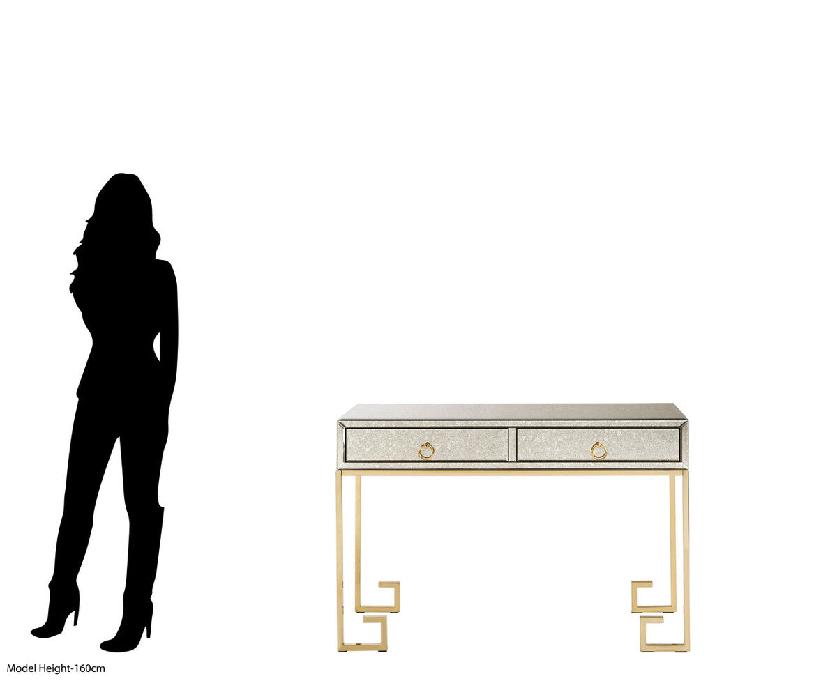 Rieti Antique Mirror and Gold Console Table