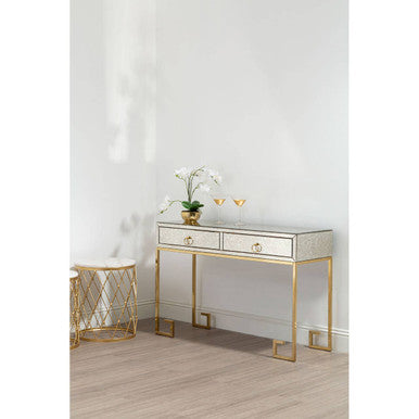 Rieti Antique Mirror and Gold Console Table