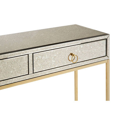 Rieti Antique Mirror and Gold Console Table