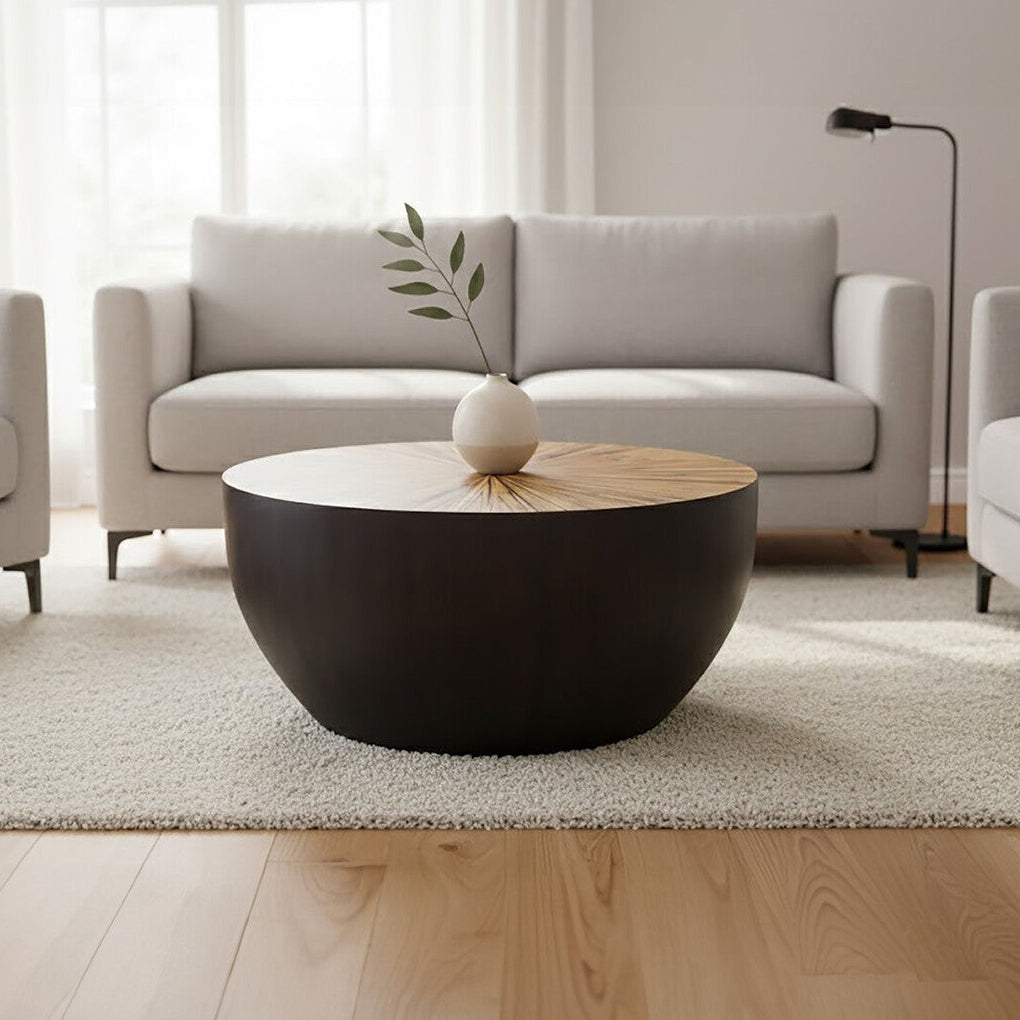 Gabo Small Round Ebony Coffee Table - Image 1