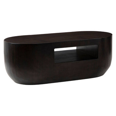 Gabelle Oval Ebony Bamboo Coffee Table