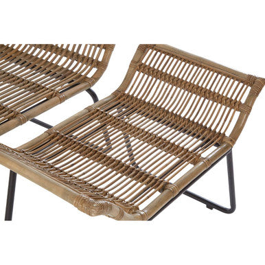 Manado Natural Rattan Lounge Chair And Footstool