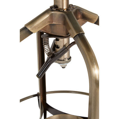 Gator Ash Wood Seat Metallic Stool