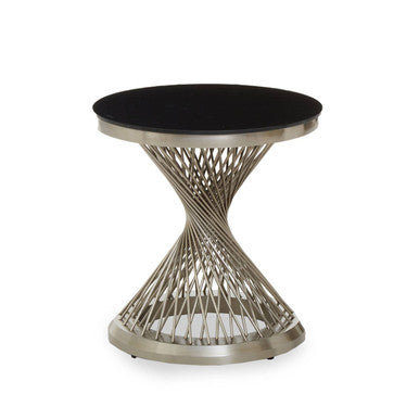 Anzio Hourglass Side Table with Silver Base - Image 1