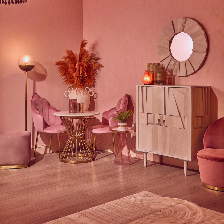 Anzio Hourglass Dining Table with White Marble and Gold Base - Image 3