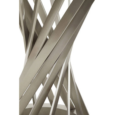 Anzio Clear Glass Top And Silver Hourglass Base Dining Table