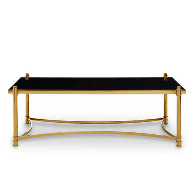 Ackley Gold Coffee Table with Black Glass - Image 2