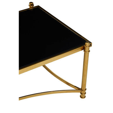 Ackley Gold Coffee Table with Black Glass