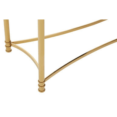 Ackley Gold Console Table with Black Glass