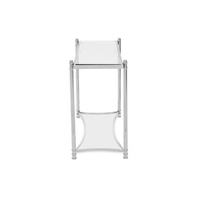 Ackley Silver Console Table with Clear Glass - Image 4