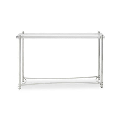 Ackley Silver Console Table with Clear Glass - Image 9