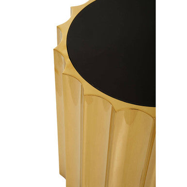 Alvaro Black And Titanium Round Side Table