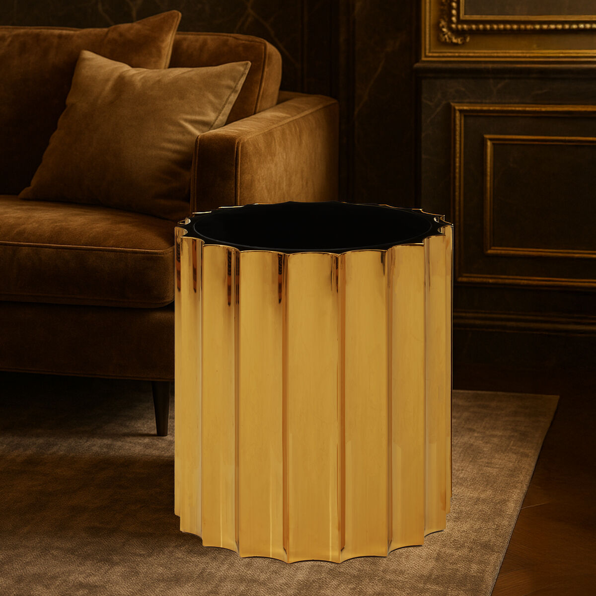 Alvaro Black And Titanium Round Side Table - Image 1