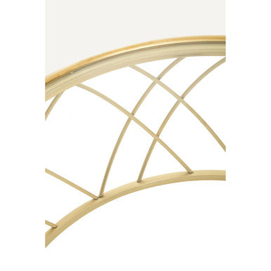 Ackley Gold Round Coffee Table with Clear Glass