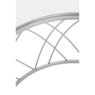 Ackley Silver Round Coffee Table with Clear Glass