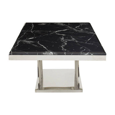Arenza Black Marble And Silver Coffee Table