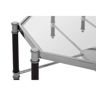 Allessi Silver Metal Coffee Table with Black Legs