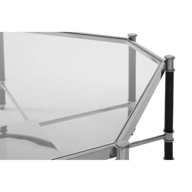 Allessi Silver Metal Coffee Table with Black Legs