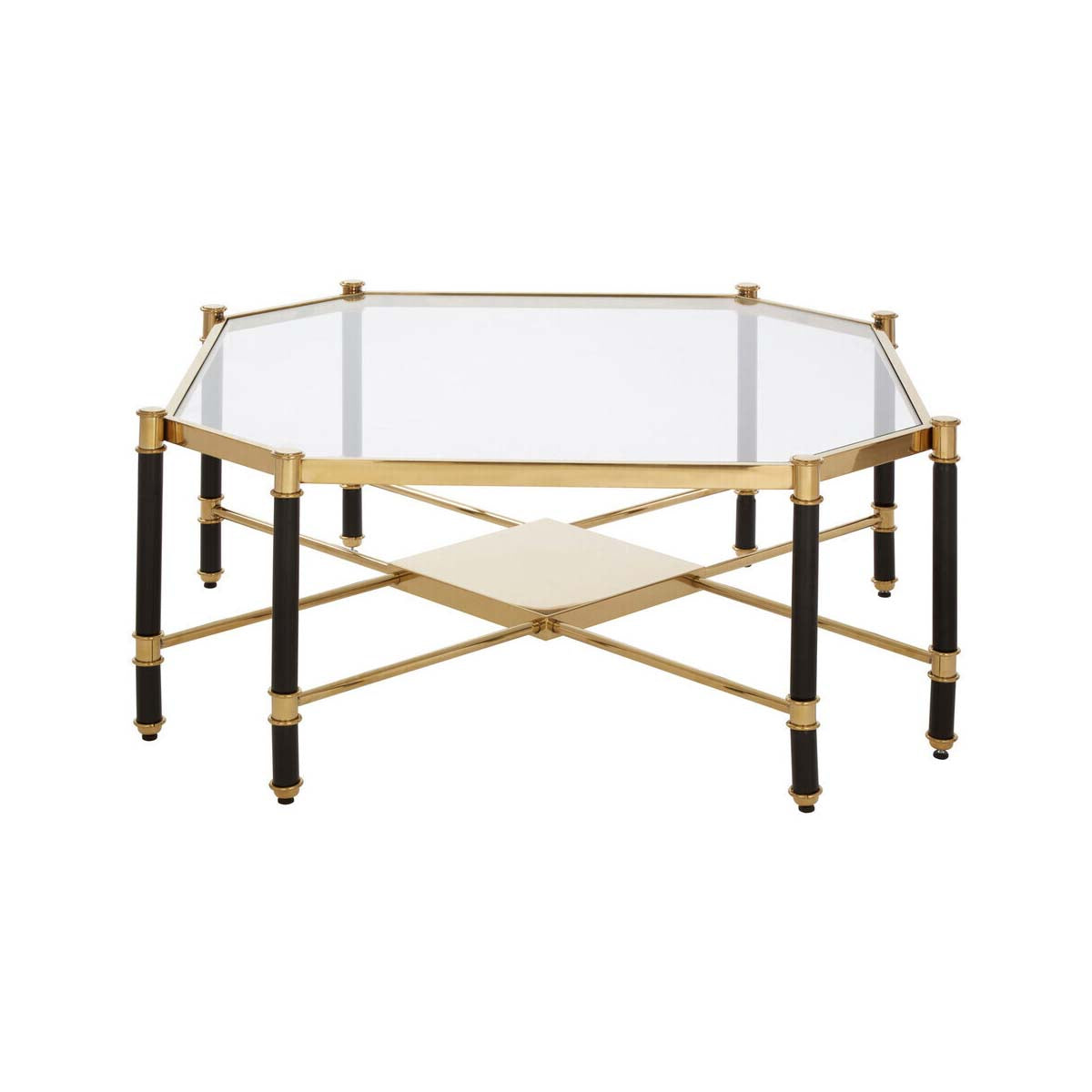 Allessi Silver Metal and Side Table with Black Legs